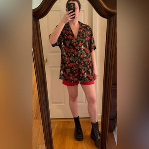 *3 for $9* Black Floral Button Down